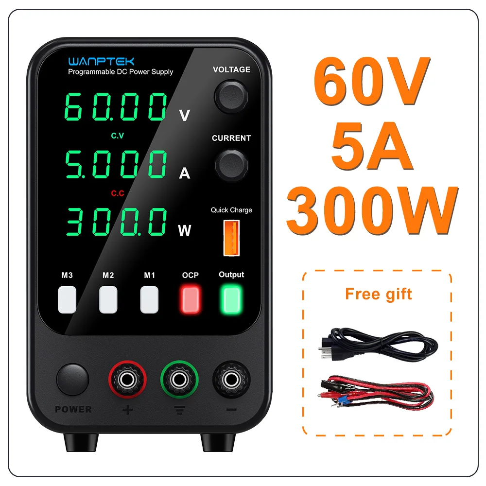 Wanptek DC-Labor-Netzteil, 30 V, 60 V, 120 V, einstellbarer Spannungsregler, voreingestellter Spannungsstrom, Doppeleingangsspannung, 220 V/110 V