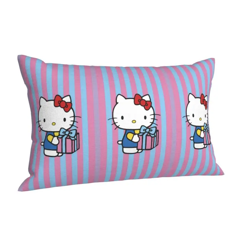 Custom Fashion Hello Kitty Anime Cushion Cover 60cmx40cm Polyester Pillow Case for Bed Sofa Rectangle Pillowcase