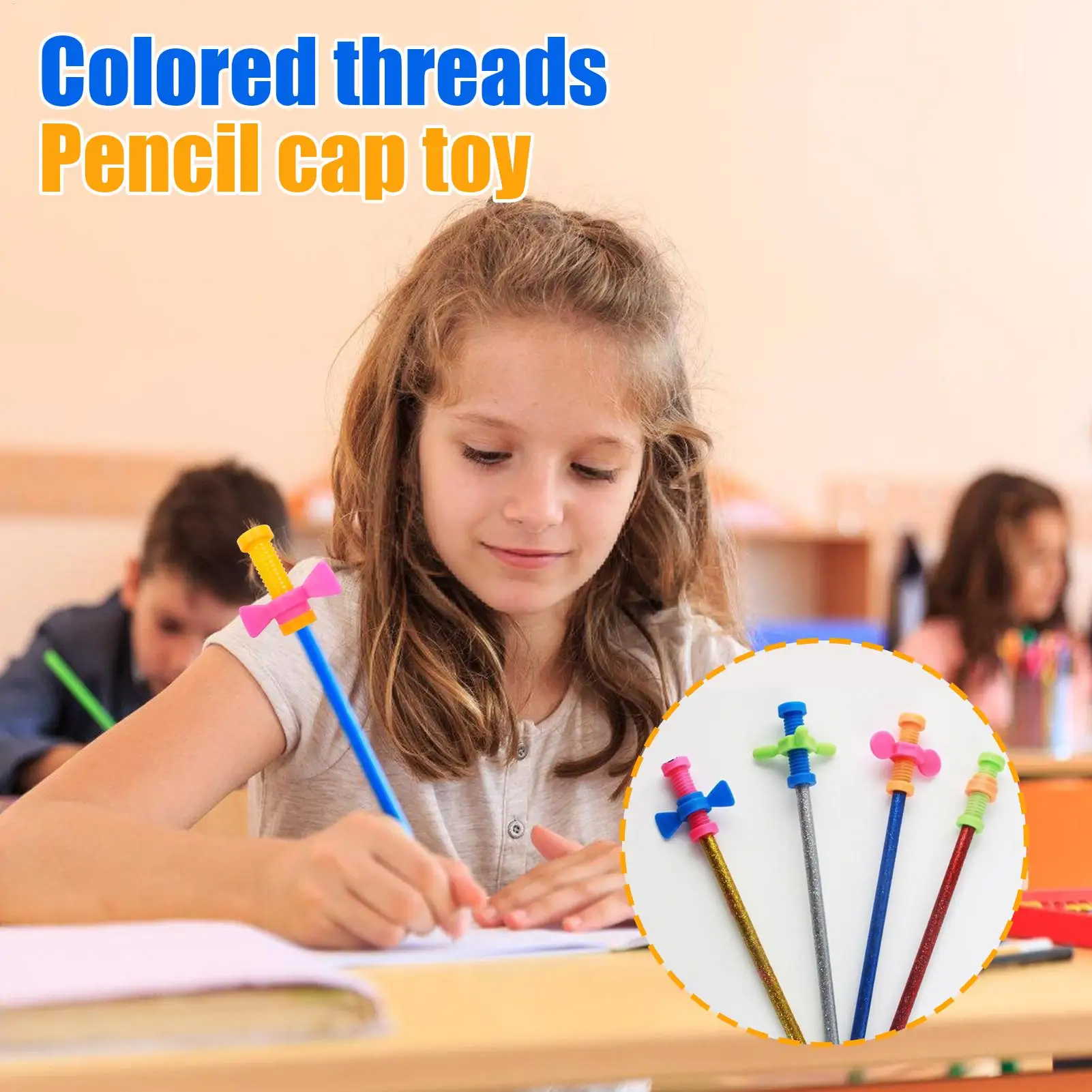 Fidget lápiz Toppers pequeño colorido Fidget Pen Top juguete para adultos ligero relajante herramienta de humor para hombres niños jóvenes niñas adolescentes