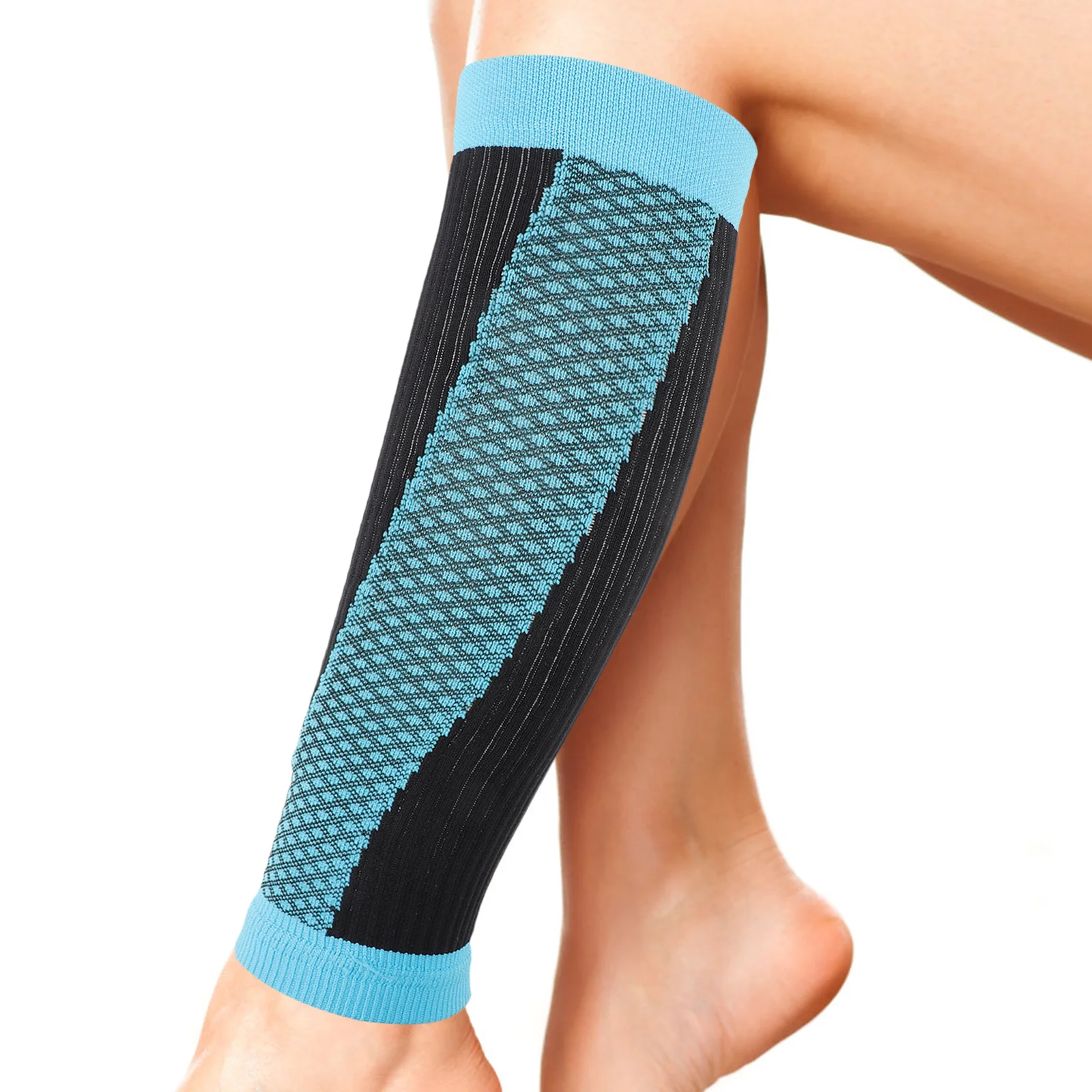 

1 Pair Compression Calf Sleeves Elastic Sports Leg Sleeves Running Football Basketball Shin Support Breathable Anti-Slip Socks