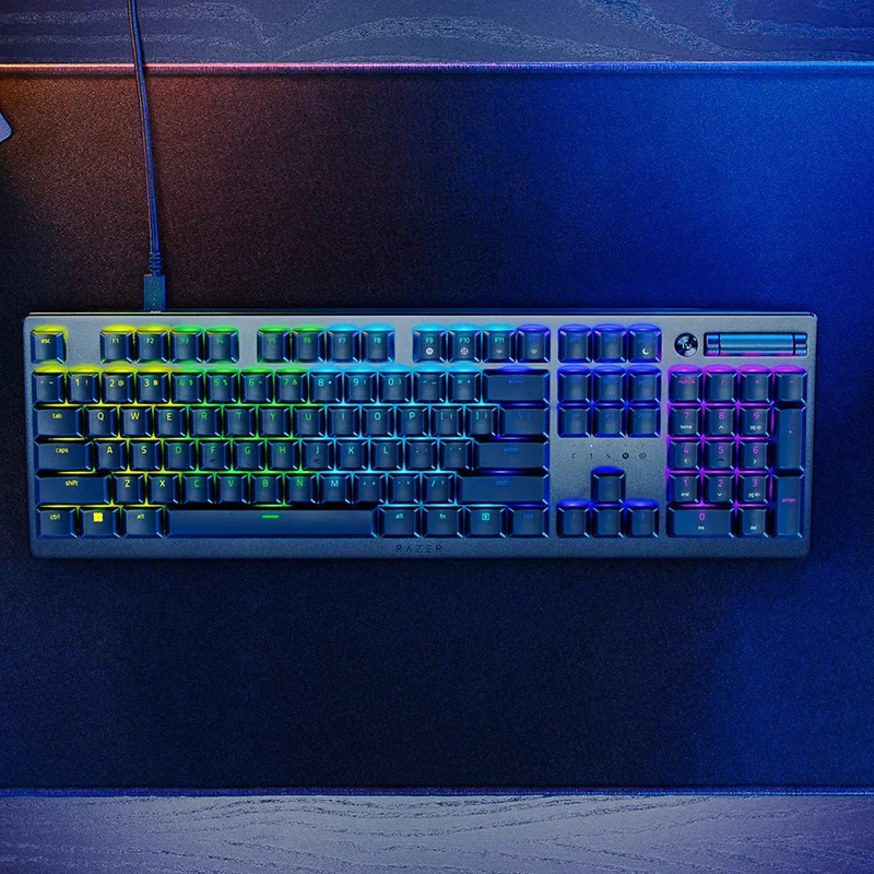 Razer – clavier de jeu filaire DeathStalker V2, plaque supérieure en aluminium Durable, rouleau multifonction et bouton multimédia, Chroma RGB