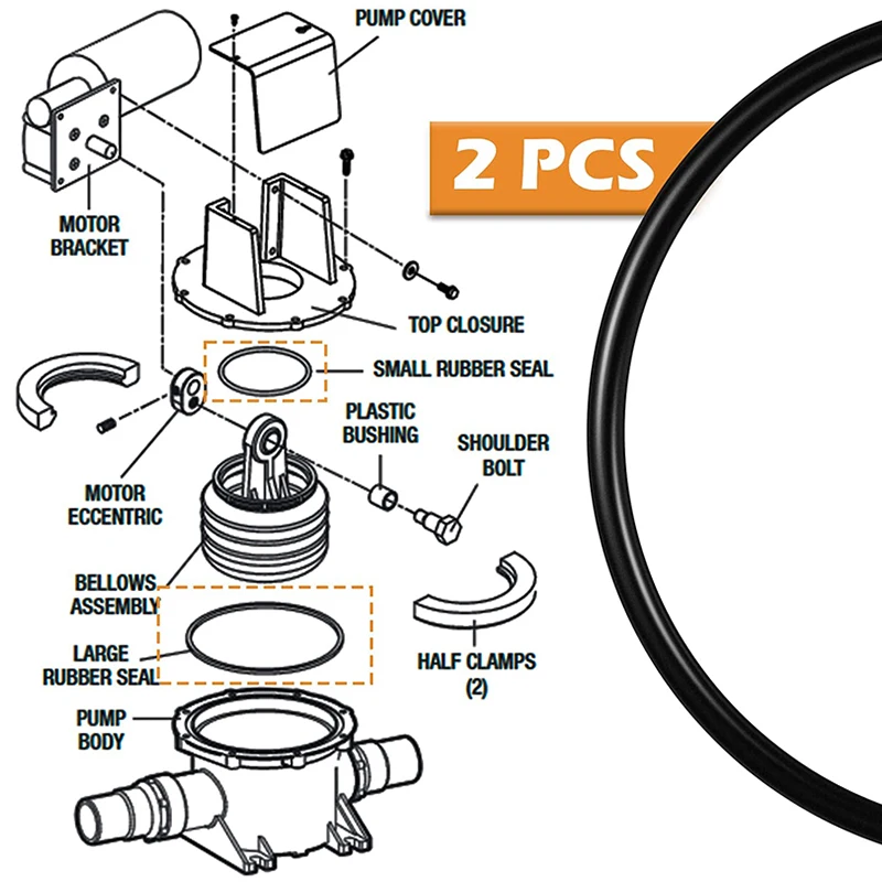 2 pces o-rings kit para dometic s série e t série bombas parte 385310151