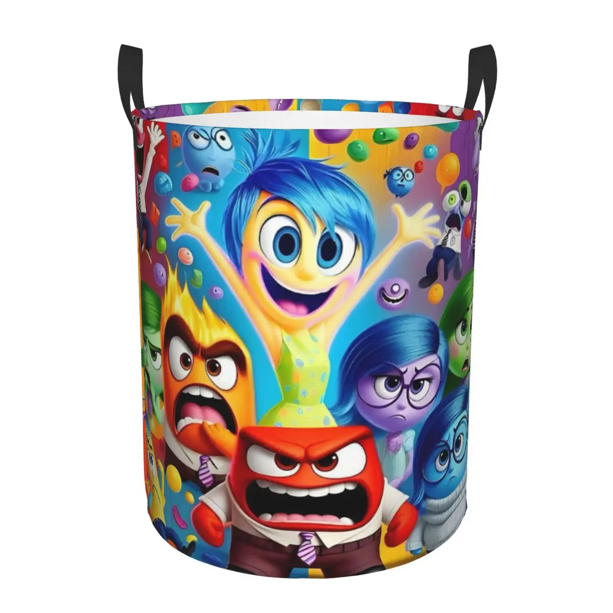 Cesto para Ropa de Anime Inside Out, Cesta de Almacenamiento de Ropa Grande, Organizador de Juguetes de Dibujos Animados Kawaii para Guardería