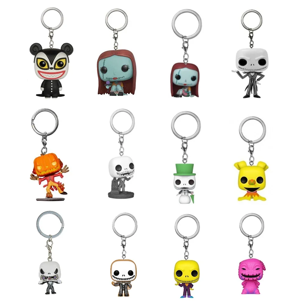 Random The Nightmare Before Christmas Gingerbread Jack Skellington Sally OOGIE BOOGIE Keychain Action Figure Model Doll Toys