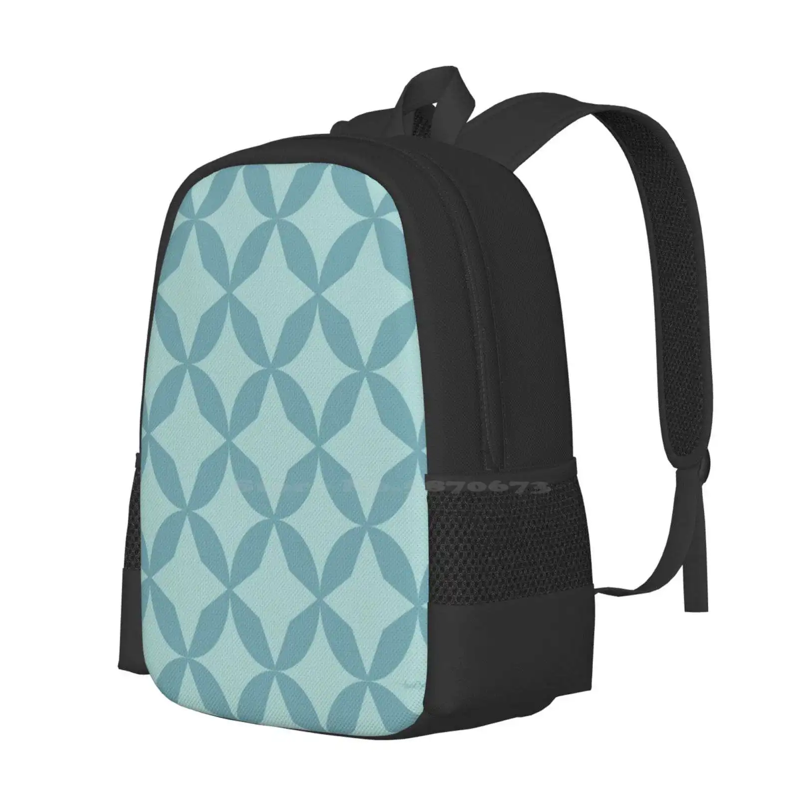 Geometric 01 Bag Backpack For Men Women Girls Teenage Geometría Tile Stars Blue Pattern