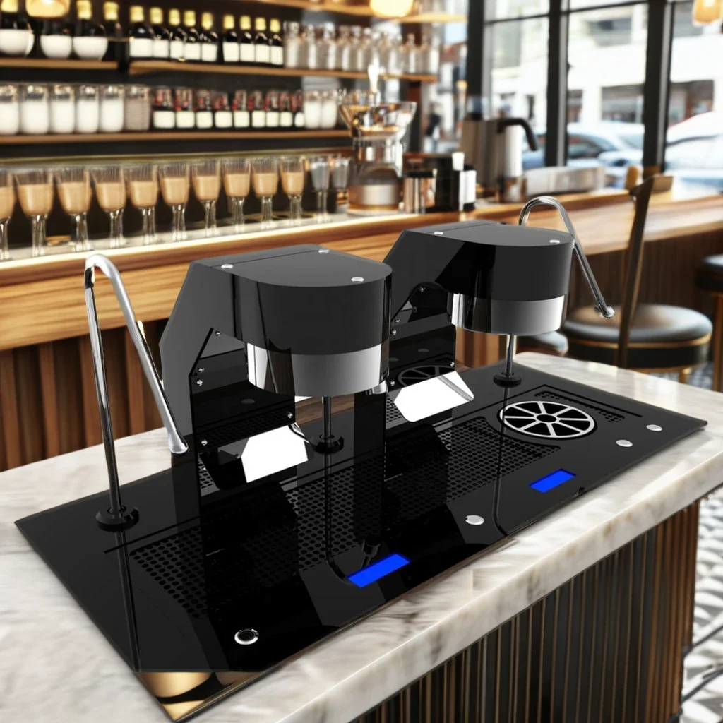 Multifunctional 3 in 1 Double Group Commercial Desktop Coffee Machine Under Counter Espresso Coffee Machine