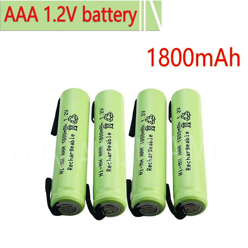 

1.2V 1800mah Ni-Mh AAA Rechargeable Battery Cell, with Solder Tabs for Philips Braun Electric Shaver, Razor, Toothbrush