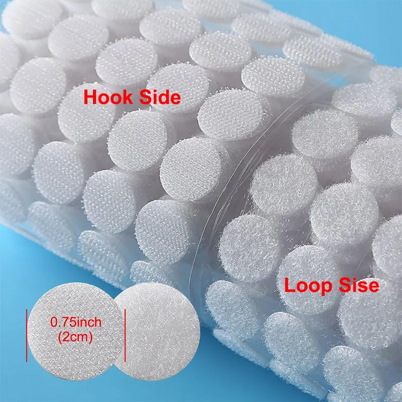 50/100Pairs Hook and Loop Dots Self Adhesive Fastener Dot Nylon Sticky Back Grip for Office School DIY Crafts 10/15/20/25/30mm