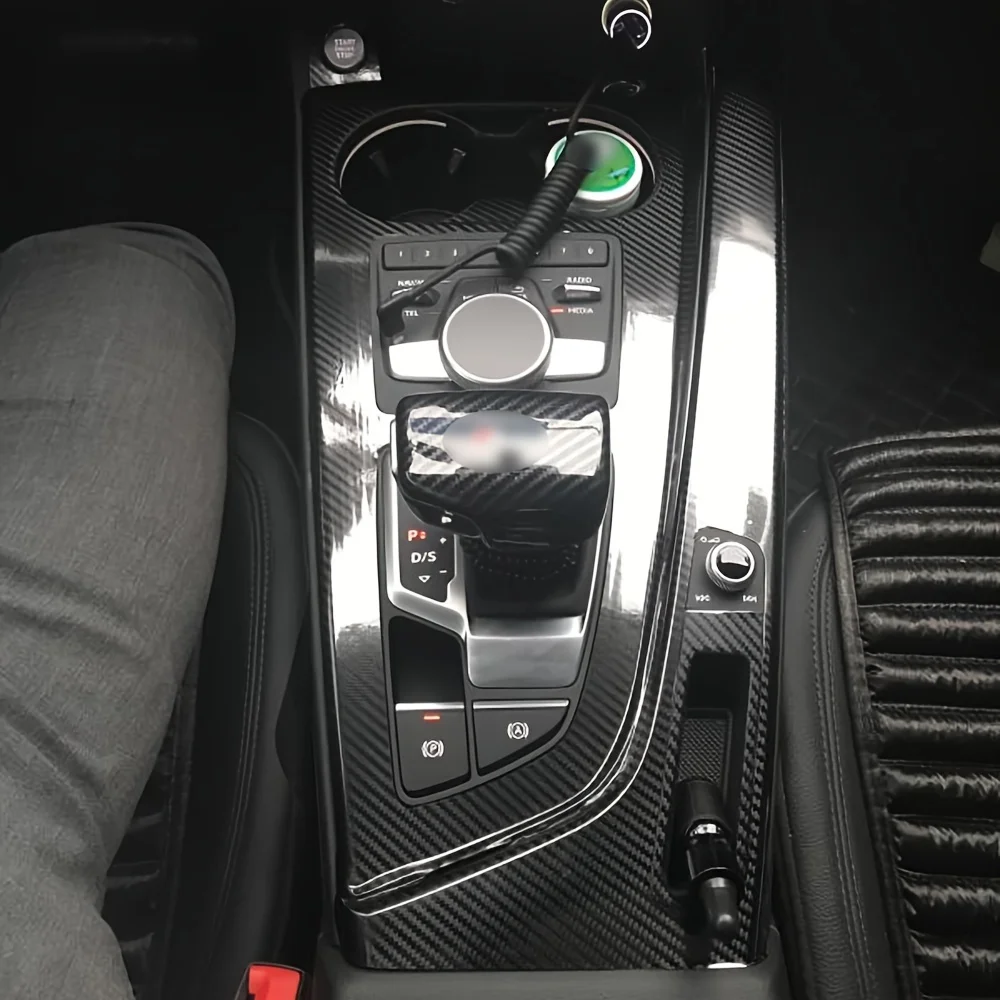 Car-Styling Carbon Fiber Car Interior Center Console Color Change Molding Sticker Decals For Audi A4 A5 B9 2017-2019 - view 3
