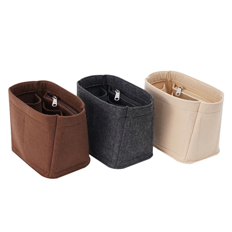 Felt Bag Organizer Inner Liner Pocket DIY Upgrade Accessories For CELINE Triomphe Bucket Handbag Space Renovation Insert Lining