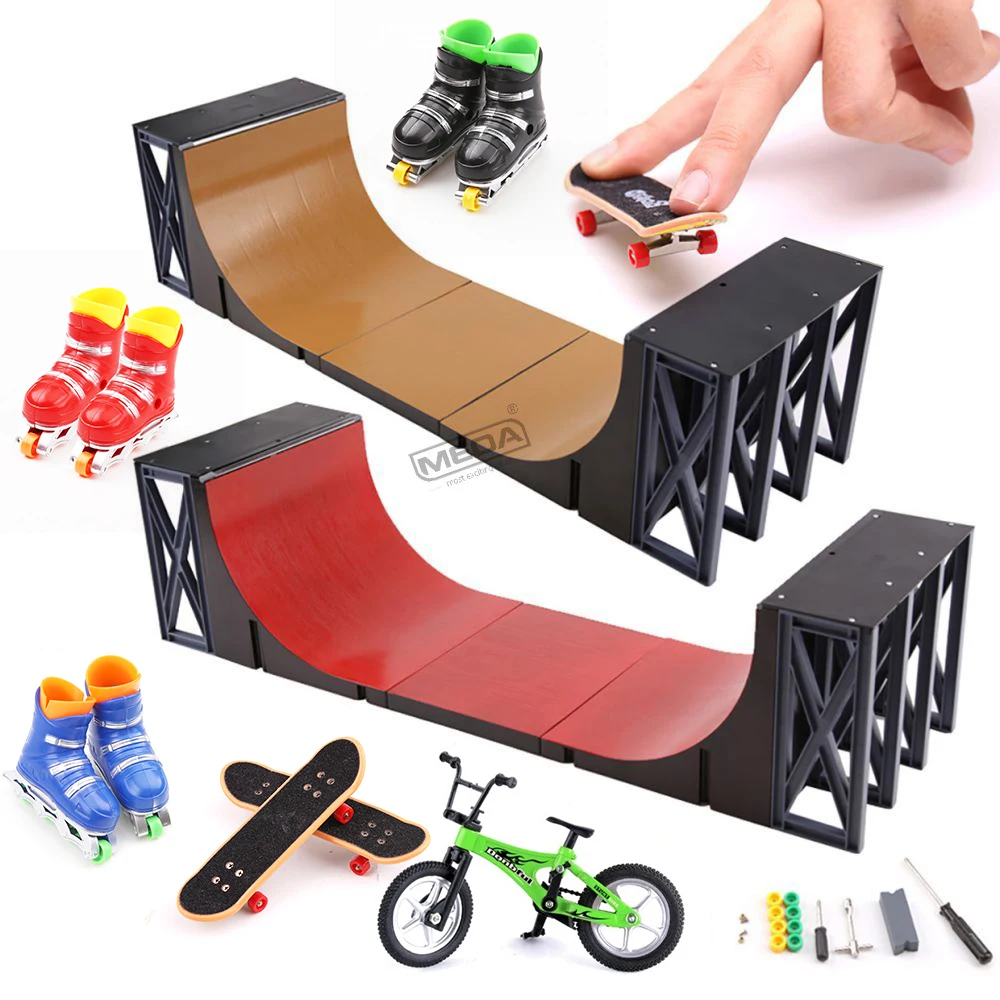 Finger Skateboard U-förmige große Szene DIY Mini Stadion Finger Skatepark Rampe Professionelle Track Treppen Veranstaltungsort Kombination Spielzeug ﻿