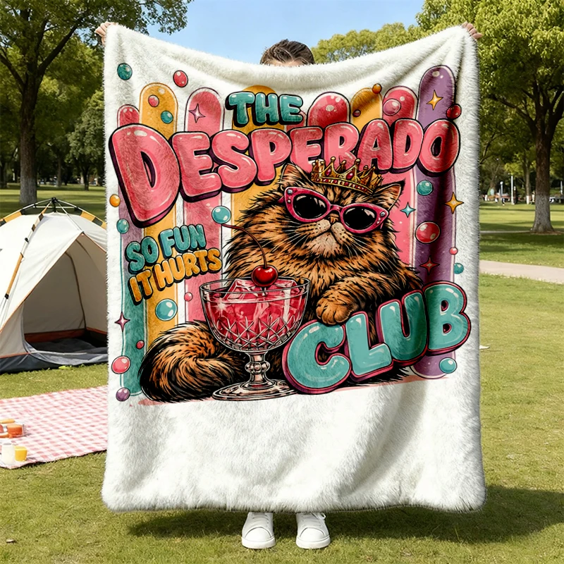 Princess Donut Desperado Club Flannel Blanket, Dungeon Crawler Throw, DCC Cat Lover Bookish Gift
