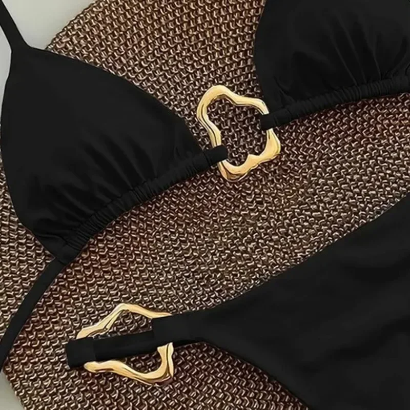 Sexy Halter Micro Bikini 2025 Women Swimsuit Solid Swimwear Thong Bikinis Set Brazilian Beach Wear Bathing Suit Biquini Female