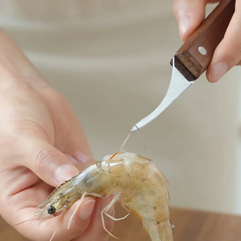 Herramienta de Acero para Quitar Hilo de Camarones, Cuchillo para Limpiar Intestinos de Camarones y Vientre de Pescado, Cuchillo para Desvenar Camarones, Utensilios de Cocina