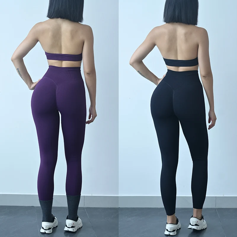 

Женские леггинсы с подъемом ягодиц — компрессионные тренировочные брюки с высокой талией, бесшовные колготки для йоги для тренажерного зала и бега