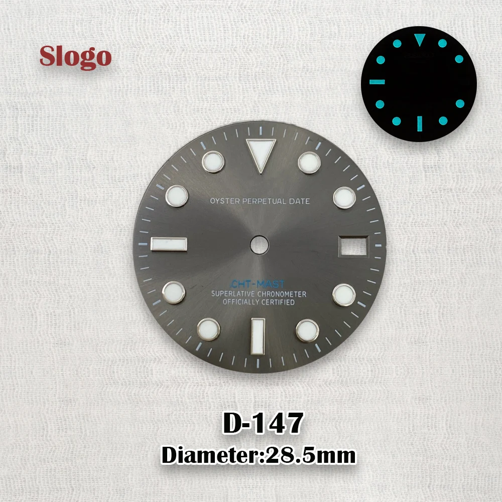 NH35 Dial 28.5mm S Dial Ice Blue Luminous Dial SUB Dial Suitable For NH35/NH36/4R/7S Movement Watch Modification Accessories