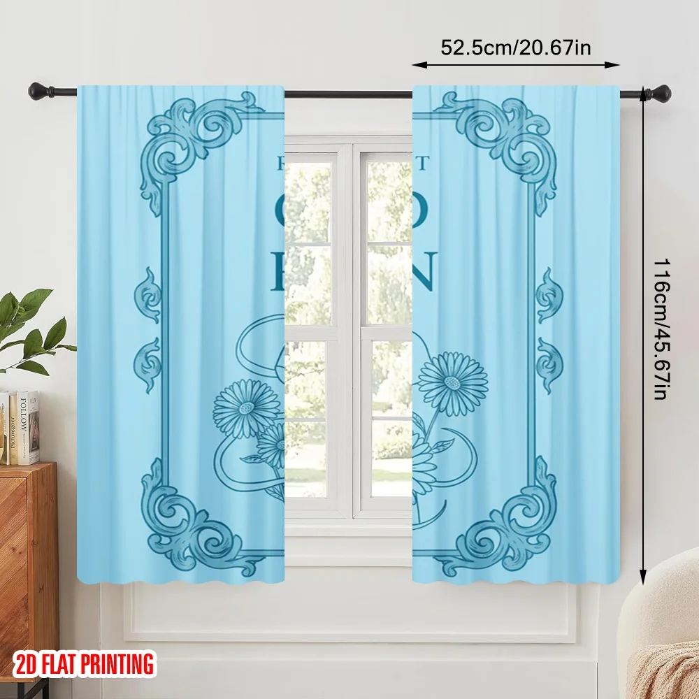 2 قطعة 2D الطباعة المسطحة ستائر الحفلات رينا كينت الله الخراب 100% نسيج البوليستر دون الكهرباء عطلة زينة الكمال #2