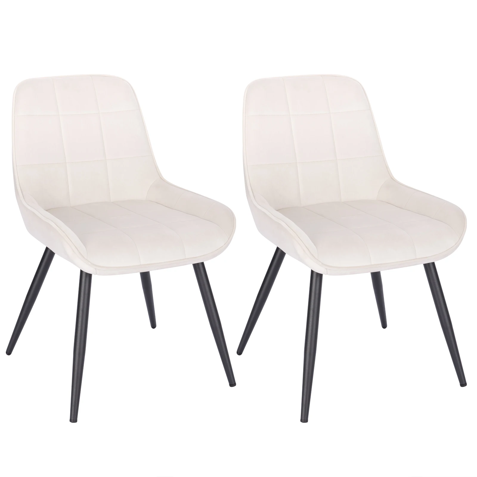 WOLTU 2 STKS/SET Ergonomische fluwelen eetkamerstoelen Scandinavische ontspannende stoelen met rugleuning voor keuken, woonkamer, slaapkamer
