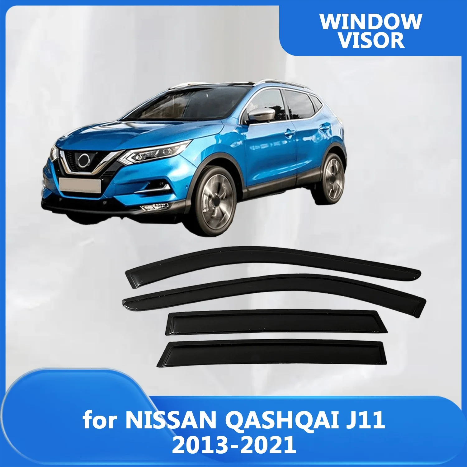 

Window Visor for NISSAN QASHQAI J11 2013 2014 2015 2016 2017 2018 2019 2020 2021 Wind Deflectors Rain Guards Door Visor Vent Sun