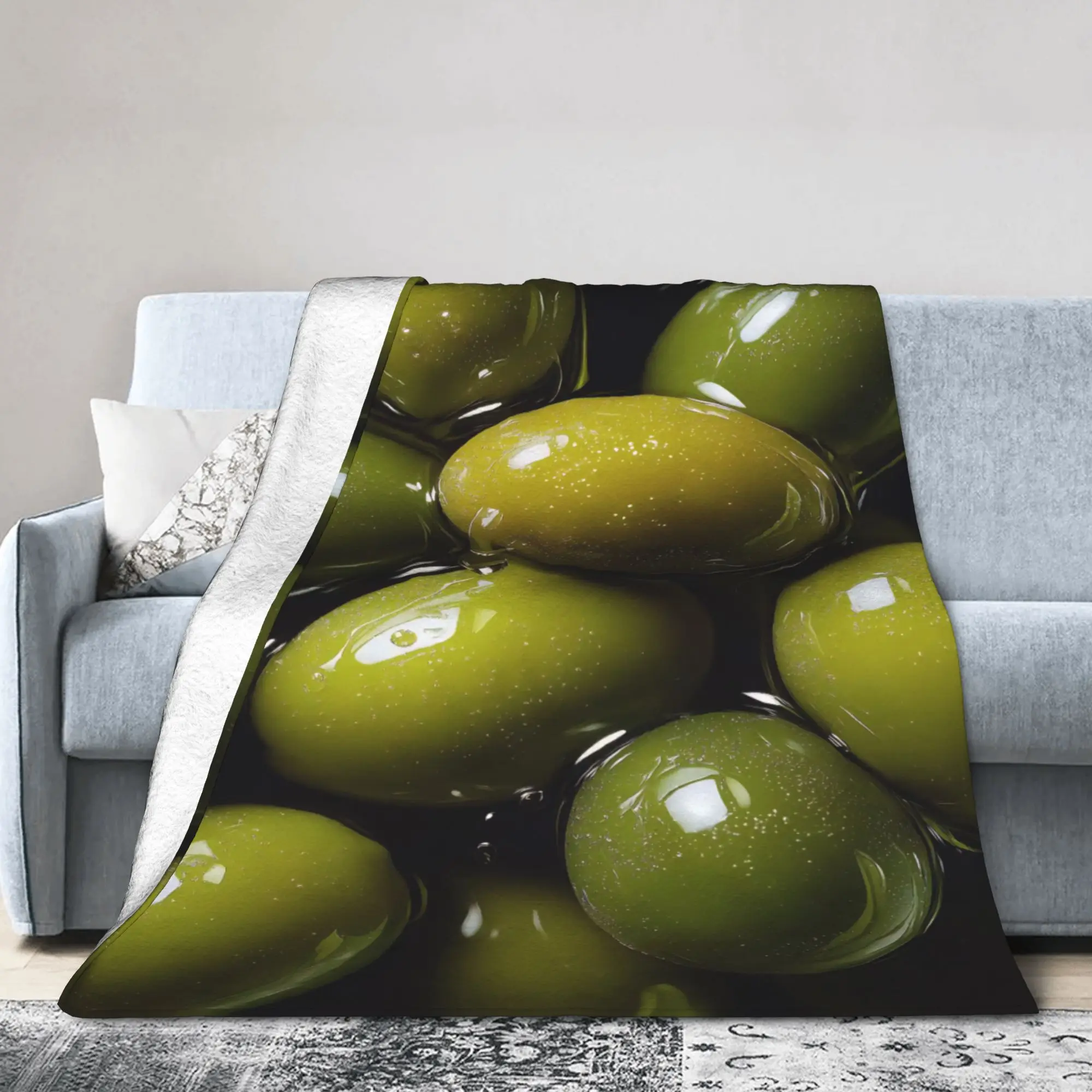 Y2K Olive Green Foliage Blanket Ultra-Soft Fleece  Relax Throw Blanket Machine Washable