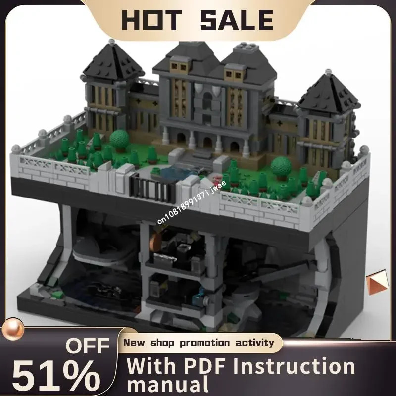 New 1613Pcs City Hot Selling Street View Moc Batcave Manor Model Custom Puzzles Diy Creative Ideas Kids Toys Birthday Gifts