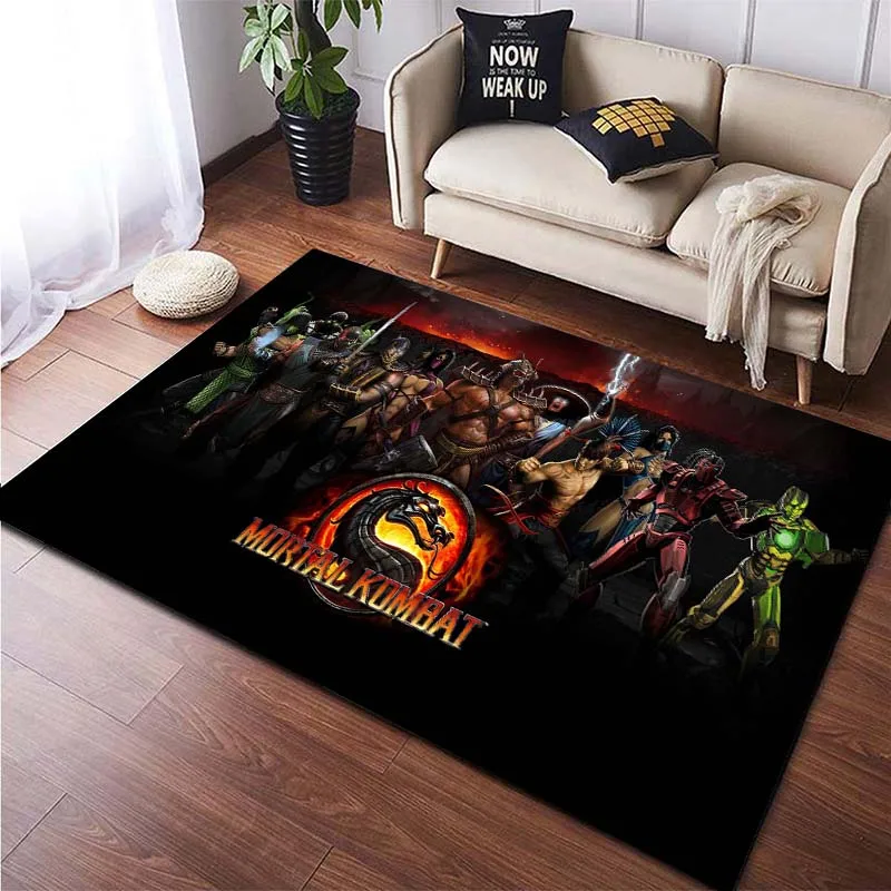 15 Sizes M-Mortal Kombat Gamer Pattern Carpet for Bedroom Floor Mat Decor Living Room Carpet Bathroom Anti-slip Rugs Home Decor