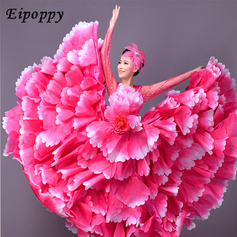 

Shengshi Flower Blooming Dance Costume Women's New Elegant Opening Dance Large Swing Dress Costume Dance Petals Large Dress