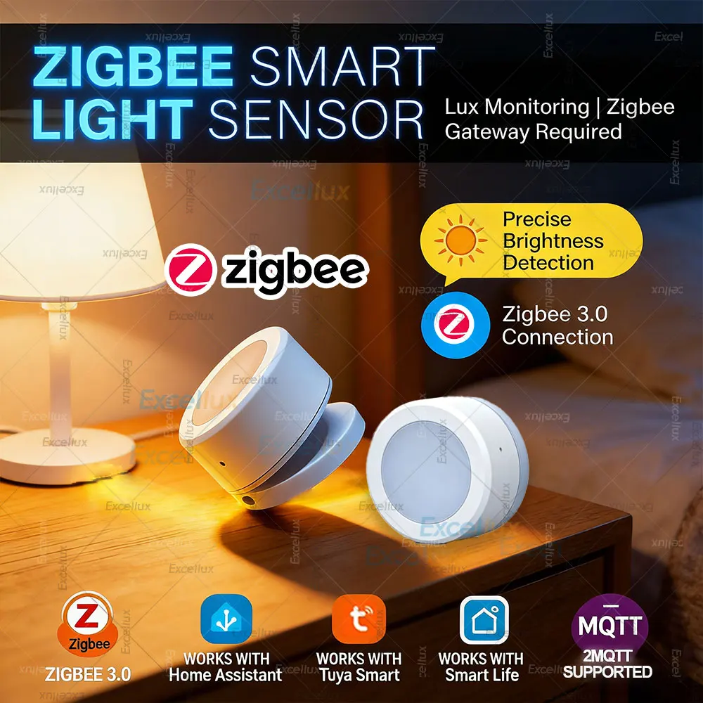 

Умный датчик освещенности Zigbee, детектор яркости, интеллектуальный датчик освещения для домашней автоматизации, совместимый с Tuya Smart Life Z2M