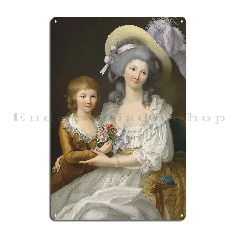 ماري وأخله لويس Xvii ورشة عمل القرن الثامن عشر لماري فيكتوري ليموني لوحة معدنية ملصق سينما تين تسجيل ملصق