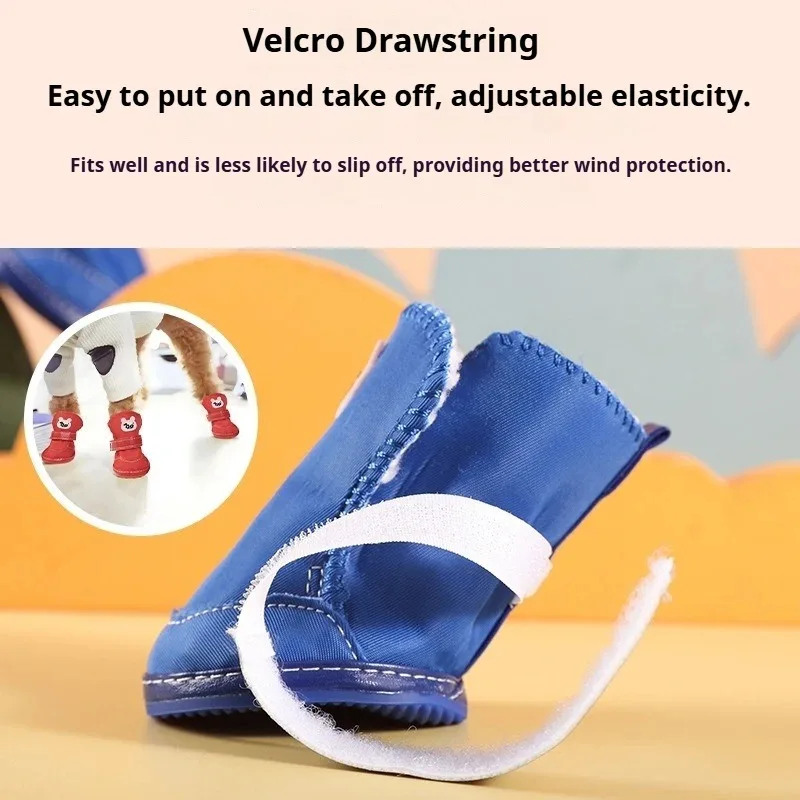 Dog Snow Boots Shoes Cotton Supplies Teddy Snow Boots Waterproof Warm Anti Slip Ratio Compared Bears Autumn Winter Pet Cat Shoes view 5