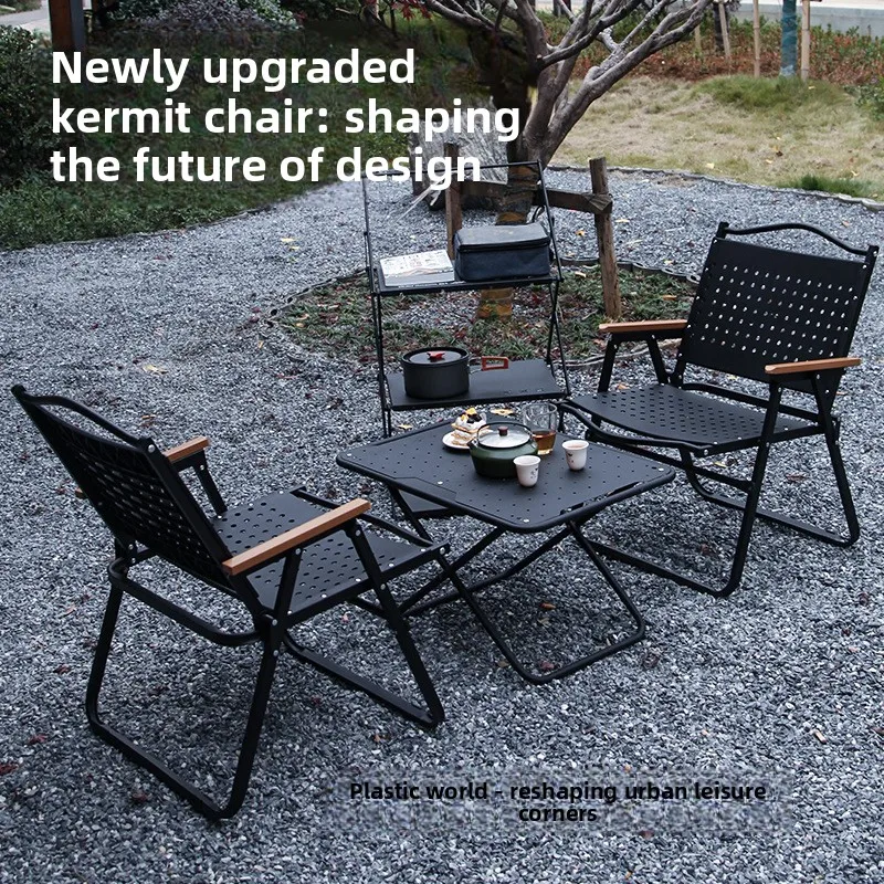 

Outdoor Folding Chair for Cafe and Camping Aluminum Alloy No Assembly Easy to Fold and Store Portable Comfortable Durable