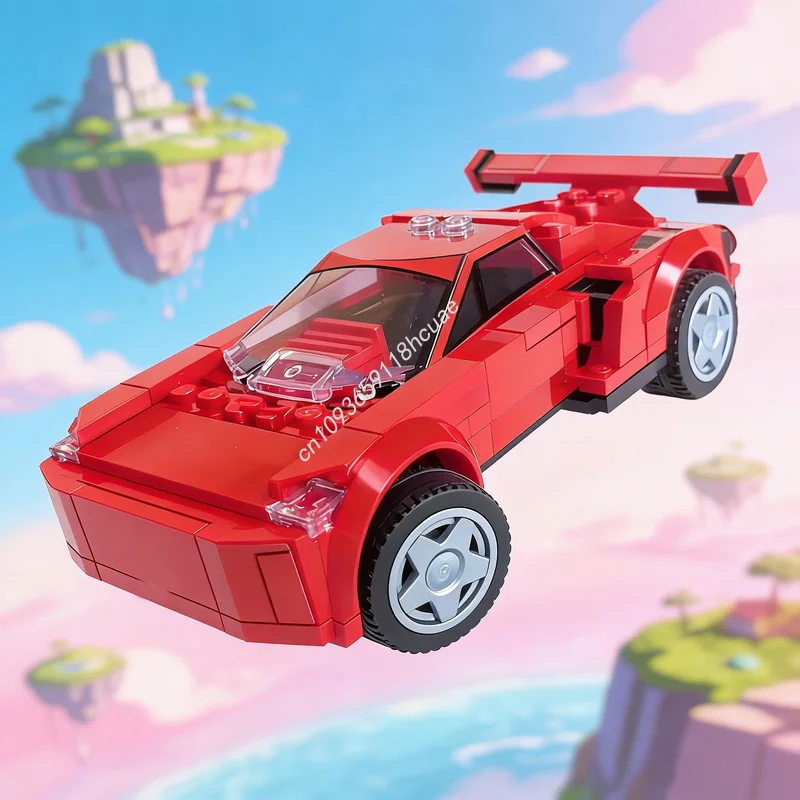 

117pcs MOC Red Racer City Champions Model Building Blocks Architecture Christmas Gift DIY Toys Creative Idea Brick Education