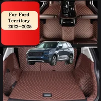 Para Ford Territory 2022 2023 2024 2025 alfombrillas para el suelo del coche alfombrilla para maletero almohadillas para los pies alfombra de cuero Artificial accesorios interiores del coche