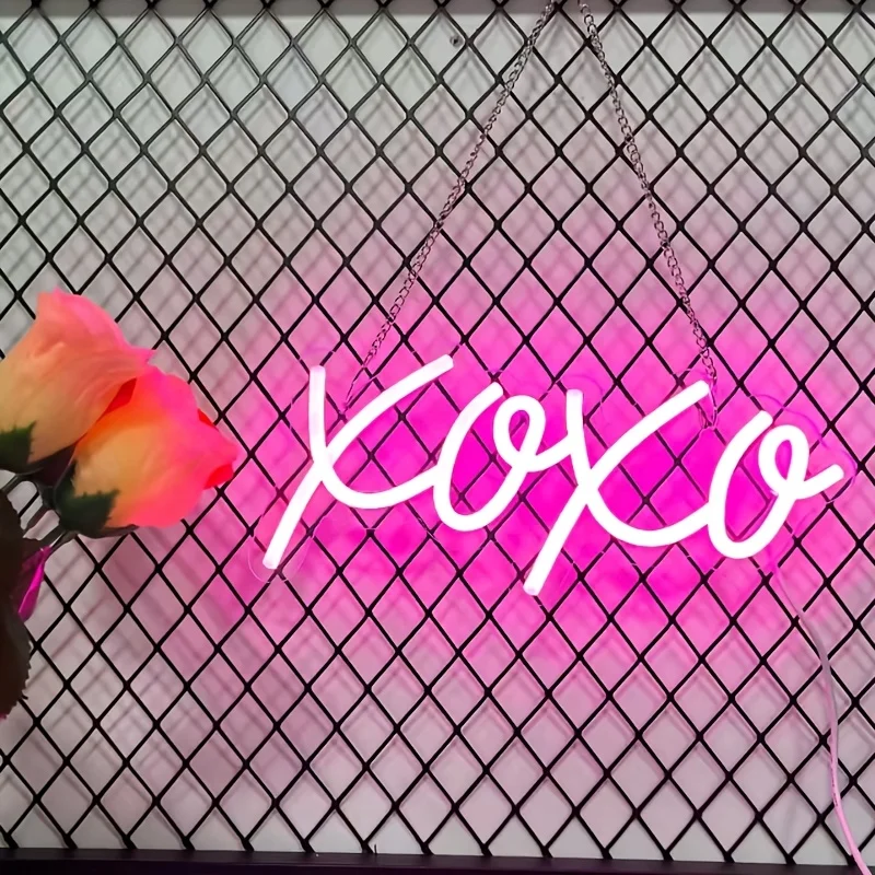 

Светодиодная неоновая вывеска XOXO - питание от USB, регулируемая яркость, ночник для дома, бара, клуба и декора для вечеринок