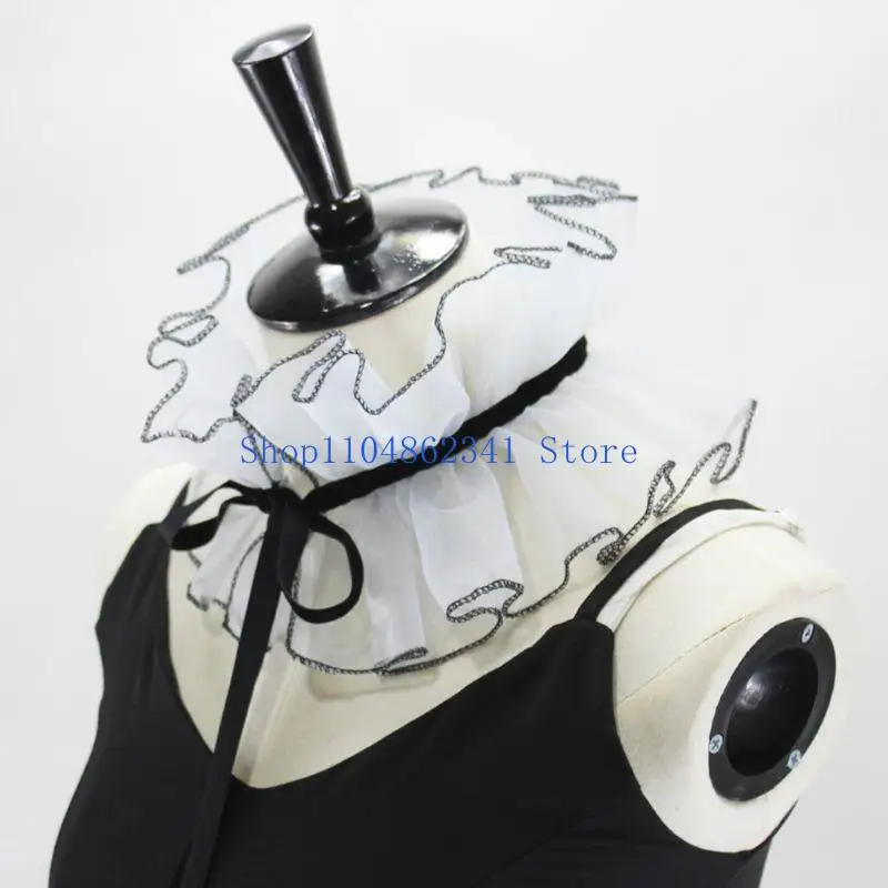 5asd Ruffled Collar Girls Clothes Accessory Victorian Collar Lapel Medieval Cosplay