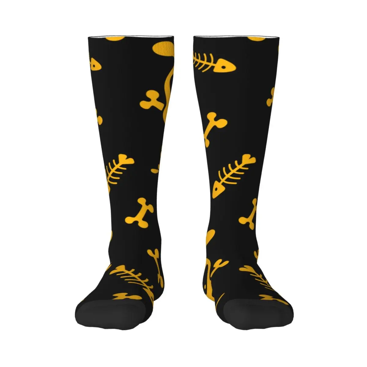 Dog And Cat Skeleton Unisex High Socks for Men Women Autumn Winter