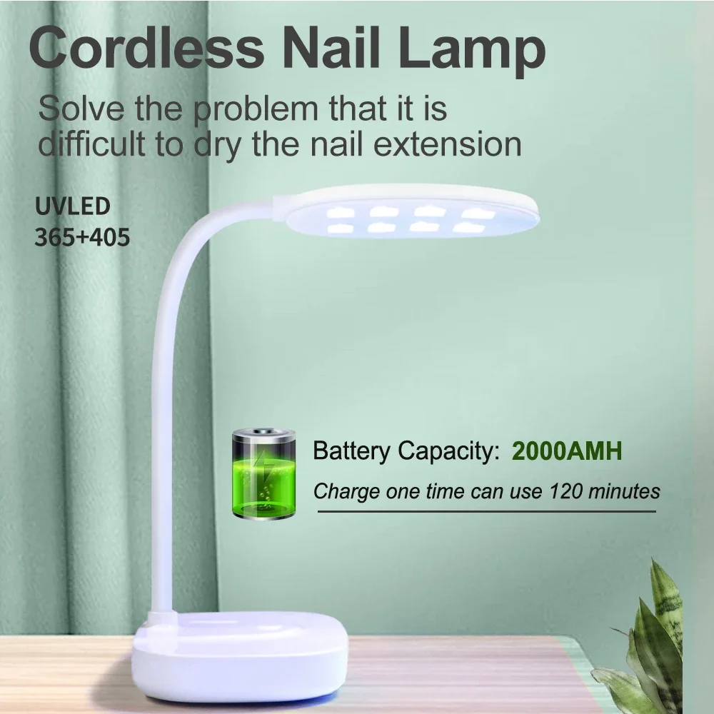 Mini lampe à gel UV LED aste, séchoirs à ongles pliables, flexible, réglable, durcissement, manucure, extension d'ongles