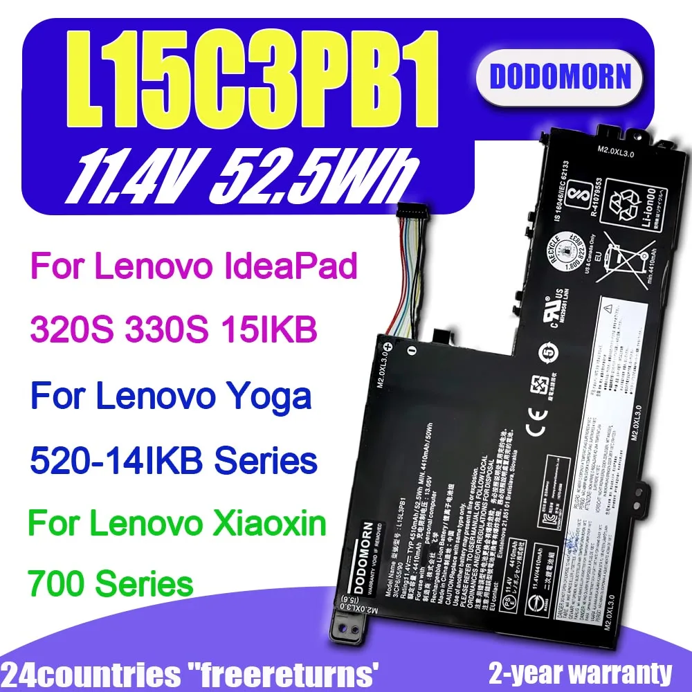 

New 52.5Wh Genuine L15L3PB1 L15L3PB0 Laptop Battery For Lenovo IdeaPad Flex 5-1570 15.6 Inch Notebook With Tracking Number