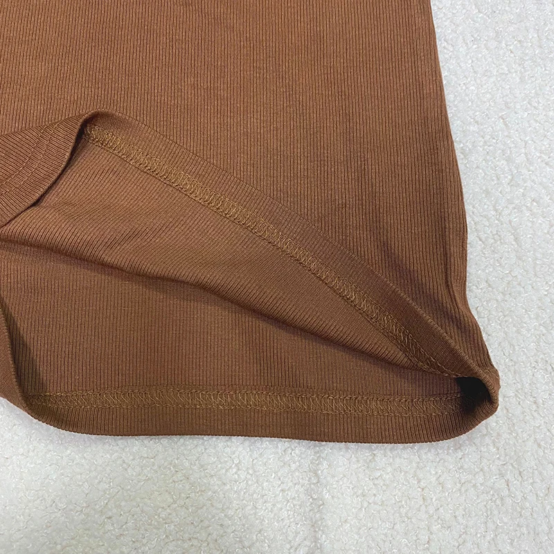 Women Long Sleeve Top T Shirt Autumn Solid Rib Knit Basic Tee Shirt Femme Slim Korean Fashion Clothing Female Pullover T-shirts