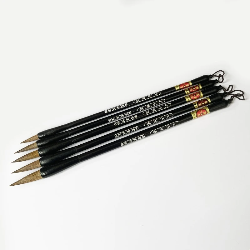 5Pcs Chinese Calligraphy Brushes Pen With Woolen Hair and Weasel Hair Medium Regular Writing Brush For Student School supplies