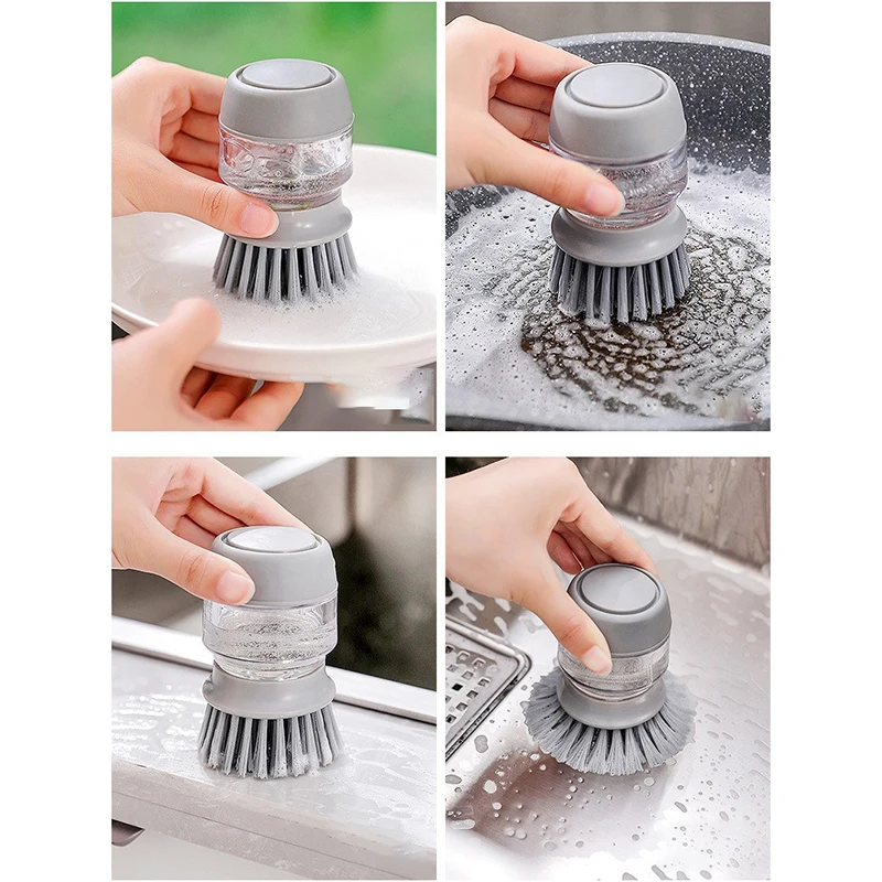 New Brush Pot Kitchen Accessories Pot Cleaning Tool Brush Decontamination Descaling Dishwashing Non-greasy Brush Pot Brush