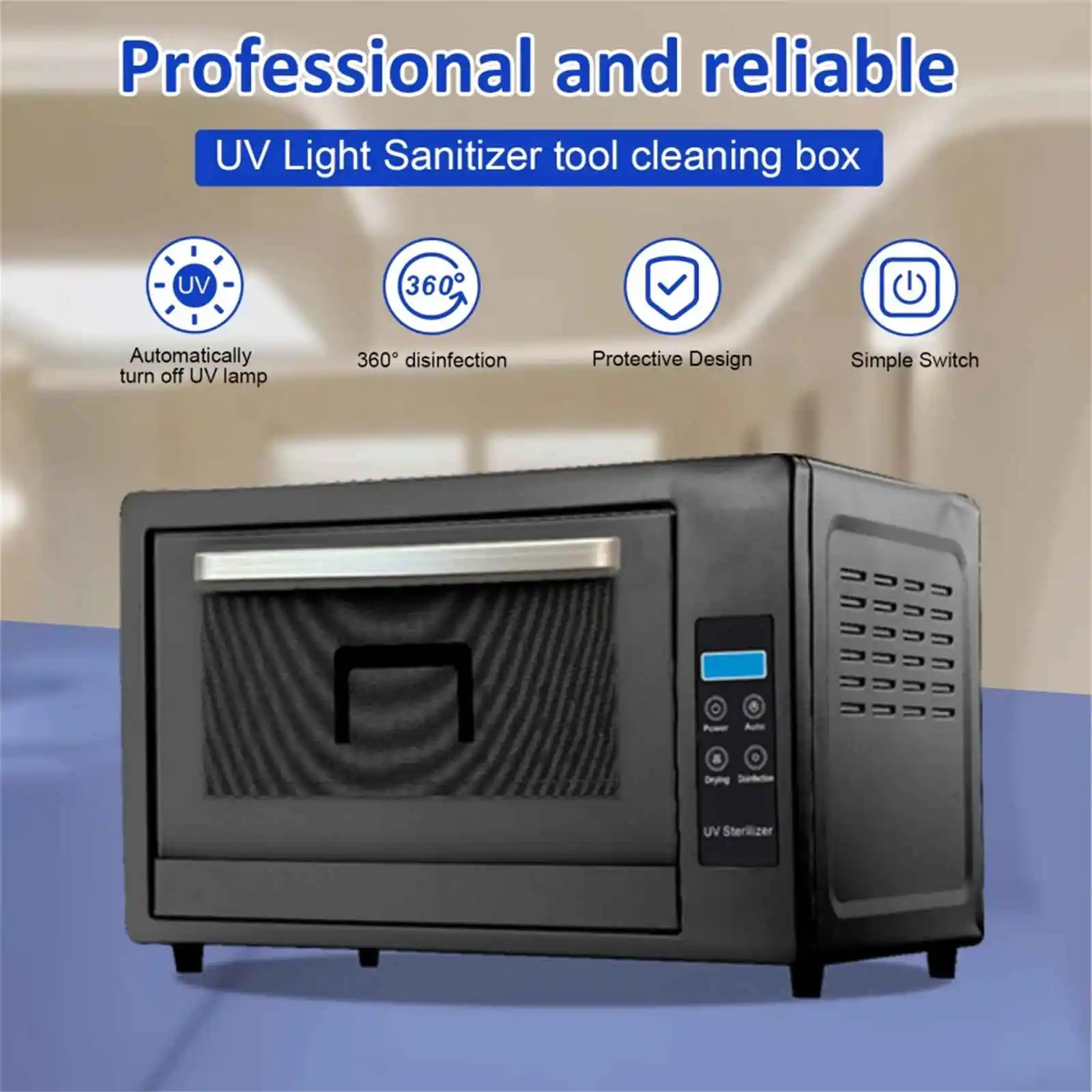 Reinigingsmachine voor nagelgereedschap, UV-lichte nagelreinigermachine, 48L reinigingskast voor manicuregereedschap, salonuitrusting