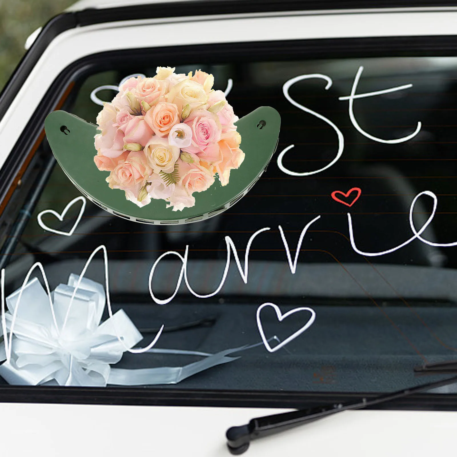

2pcs Car Hood Decor Suction Mount Floral Foam Block For Wedding Flower Arrangement Mud Base Diy Decoration Tools