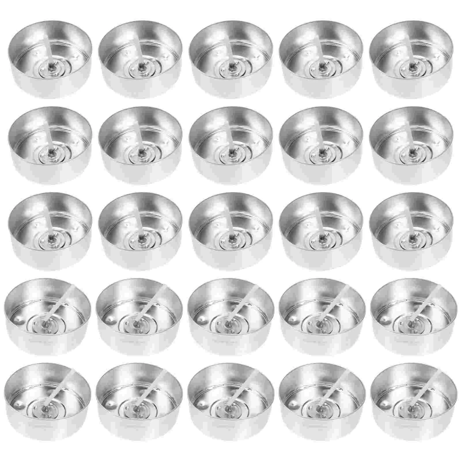 

200 Sets 400 Round Aluminum Tea Light Cup Molds 2.6cm Making Kit 200 Wick 4 Hour Burn Safe Craft Gift