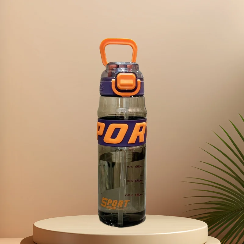 مقبض زجاجة مياه رياضية 650 مل مع زجاجة مياه بلاستيكية شفافة ذات سعة عالية وأدوات للشرب مانعة للتسرب #6