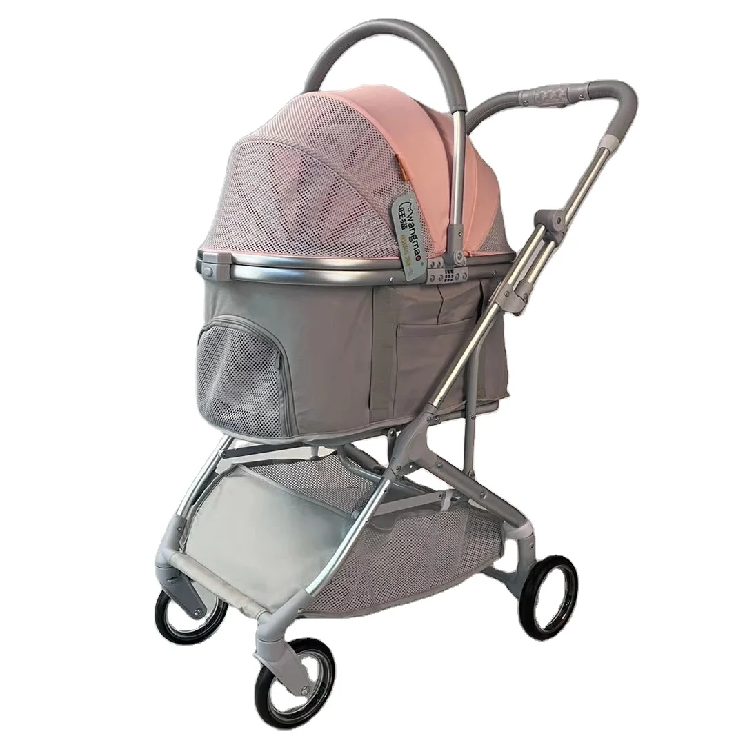 

STLFDetachable Pet Cage Portable Aluminum Tube Frame One-Click Folding Stroller for Dogs Cats for Travel & Outdoor Adventures