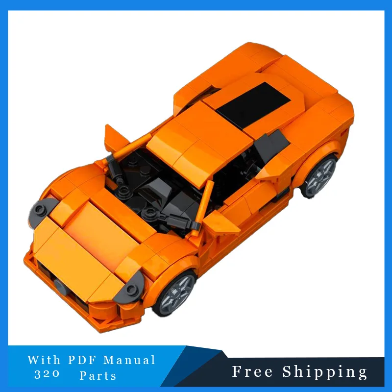 320 قطعة اللبنات التقنية البرتقالية كول سباق السيارات الطوب نموذج سيارة رياضية مجموعات للبالغين لعرض هدايا مهرجان الجمعية