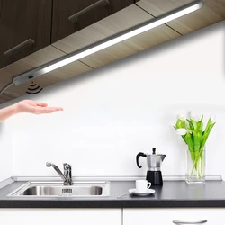 USB 5V LED Under Cabinet Kitchen Lights With Hand Scan Motion Sensor Aluminum Bar Lamp For Bathroom Bedroom Read Book Lighting