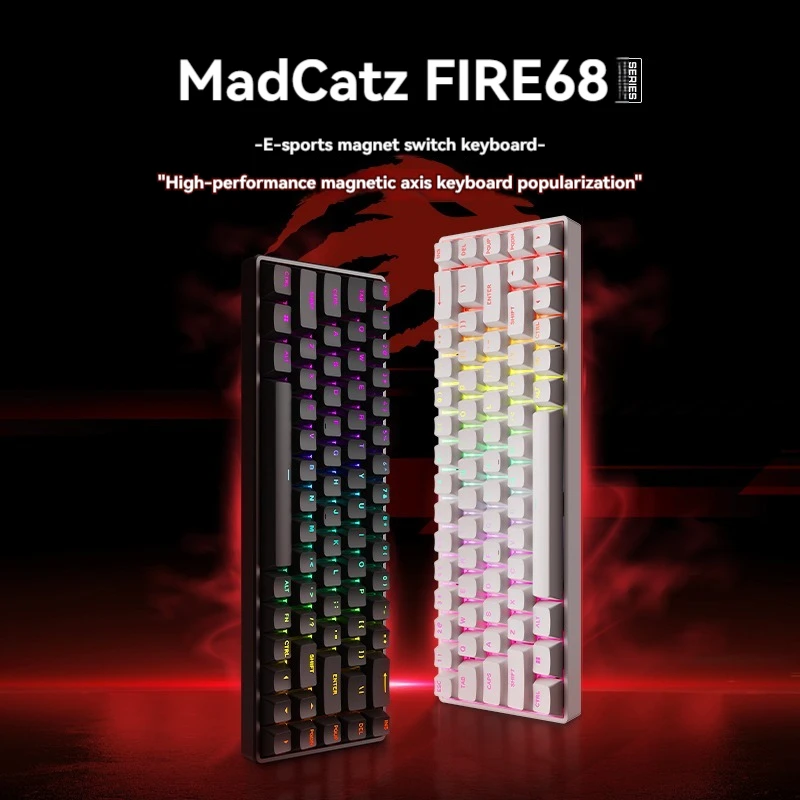 Fire68 Magnet Switch Mechanical Keyboard Wired Type-C RGB Hot-swap Custom  High Performance Aluminum 65% Office Gaming Keyboard