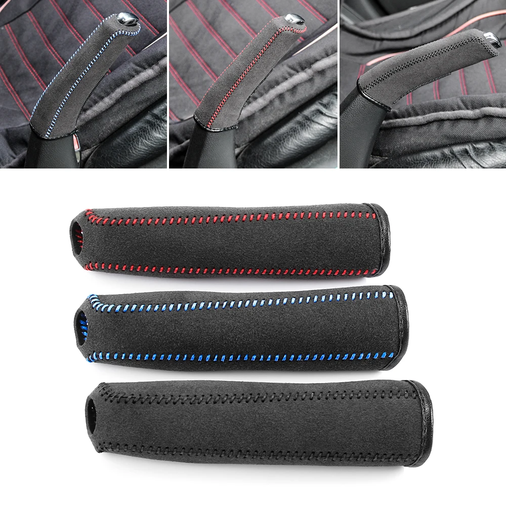 New Suede Style Handbrake Sleeve Leather Handbrake Grips Cover Car Interior Accessories